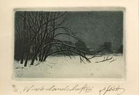 Alfred Schmidt - Druck 12-55 - „Winterlandschaft VIII“ - Blattmaß:18,5x26 - 43€&hellip;