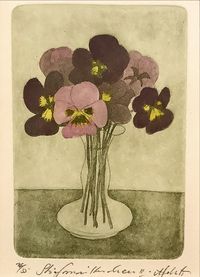 Alfred Schmidt - Druck 16-55 - „Stiefmütterchen II“ - Blattmaß:17,5x20 - 45€&hellip;