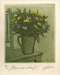 Alfred Schmidt - Druck 19-55 - „Blumenstrauß I“ - Blattmaß:19x20 - 50€&hellip;