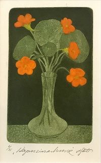 Alfred Schmidt - Grafik 7-55 - „Kapuzinakresse“ - Blattmaß:35,5x26 - 95€&hellip;