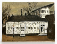 Bahnhof Pieschen - 26,5 x 35,5 - Lithografie übermalt 1980&hellip;