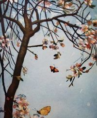 Blüten im Mondlicht, 2022, Plattengröße 60 x 80 cm, Papierformat 70 x 100cm&hellip;