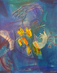Blaues Gezwitscher - 64x50 - 500 €&hellip;
