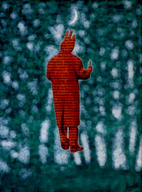 Die Ungewissheit, Collage und Öl 2001, 40 x 30 cm&hellip;