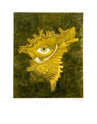 Die gute Reise, Farb-Holzriß 2002, 30,5 x 25 cm (44,5 x 35 cm).&hellip;