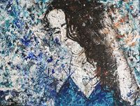 Frau in Blau 2018, 80x60 cm, Acryl auf Leinwand&hellip;