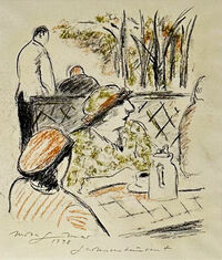 Gartenrestaurant (1998, Farbkreide)&hellip;