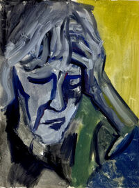Heinz Tetzner - Aufgestützt - Aquarell&hellip;