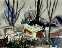 Heinz Tetzner - Bäume und Hütten - Aquarell&hellip;