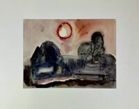 Heinz Tetzner - Bäume und Haus - Aquarell&hellip;