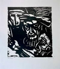 Heinz Tetzner - Die Fischer (im Boot) - Holzschnitt&hellip;