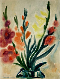 Heinz Tetzner - Gladiolen - Aquarell&hellip;