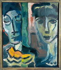 Heinz Tetzner - Harlekin/Kolumbine - Öl auf Leinwand&hellip;