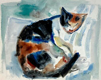Heinz Tetzner - Katze - Aquarell&hellip;