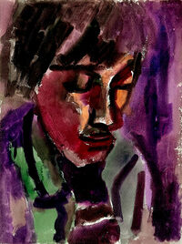 Heinz Tetzner - Kopf gebeugt - Aquarell&hellip;
