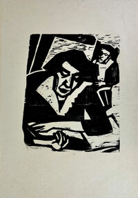 Heinz Tetzner - Lesende - Holzschnitt&hellip;