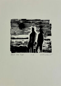 Heinz Tetzner - Paar am Meer - Holzschnitt&hellip;