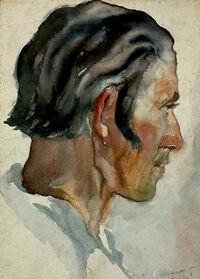 Heinz Tetzner - Portrait Karl Weitzel - Aquarell&hellip;