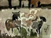 Heinz Tetzner - Schafe (Hofmann-Stall) - Aquarell&hellip;