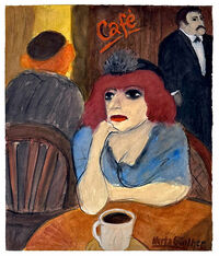 Im Cafè (Pastell/Aquarell)&hellip;