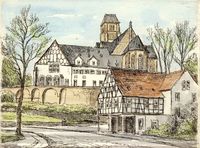 Schloßberg Chemnitz koloriert 9x12&hellip;