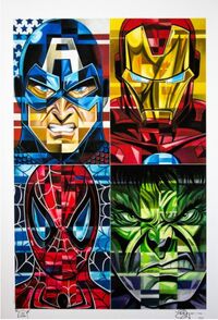 Tim Roberson - 4 Square Heroes - Fine Art Print Edition on Paper&hellip;