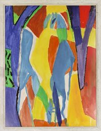 Titel: Blaue Zossen Maße: ca107x82cm Technik: Gouache Preis: Gerahmt 1.300 €&hellip;